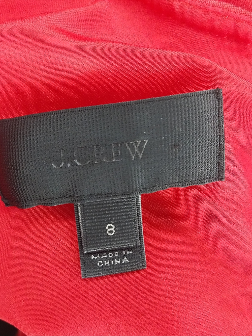 J. Crew Red One-Shoulder Ruffle Sheath Cocktail Classic Contemporary Dress - Picture 8 of 8